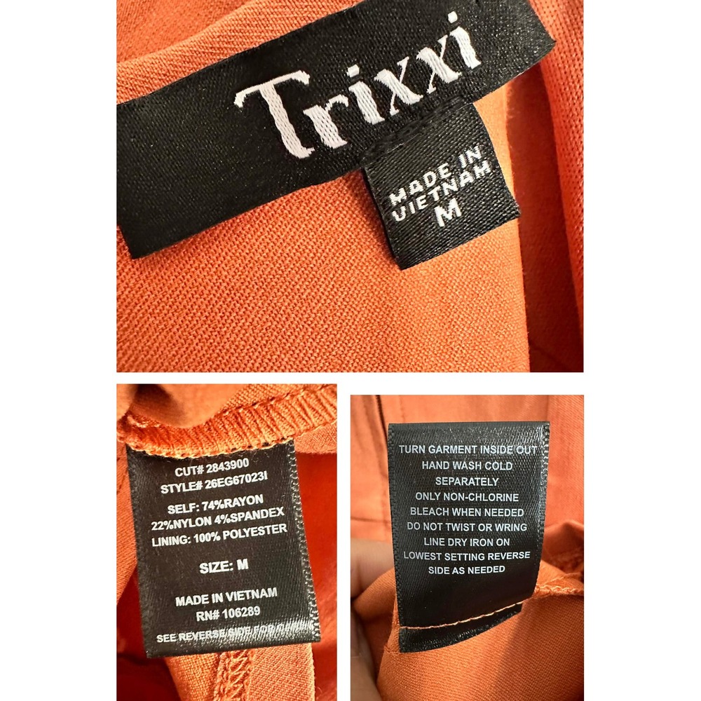 Trixxi‎ Cottagecore Rust Puff Sleeve Dress Womens M - Picture 5 of 8